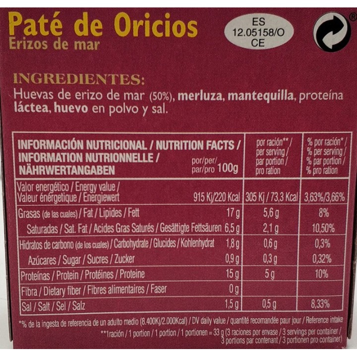 Paté de oricios