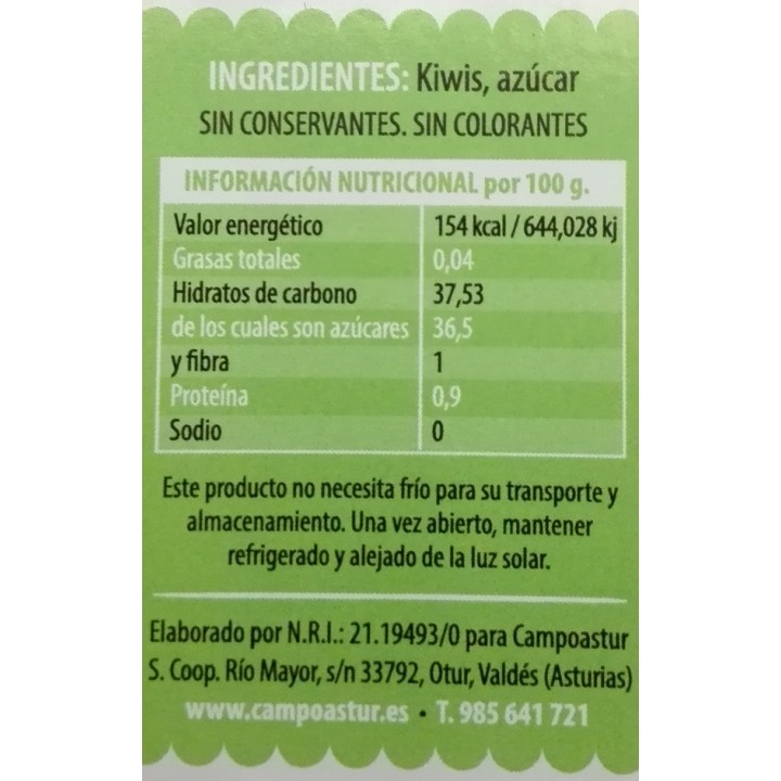 Mermelada de kiwi 100% natural, sin gluten