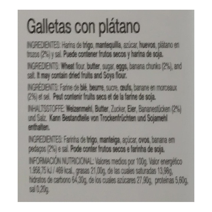 galletas con plátano