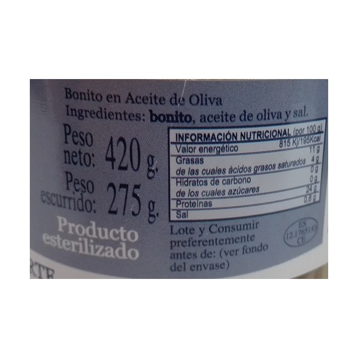 Bonito del Norte en aceite de oliva "El viejo pescador"
