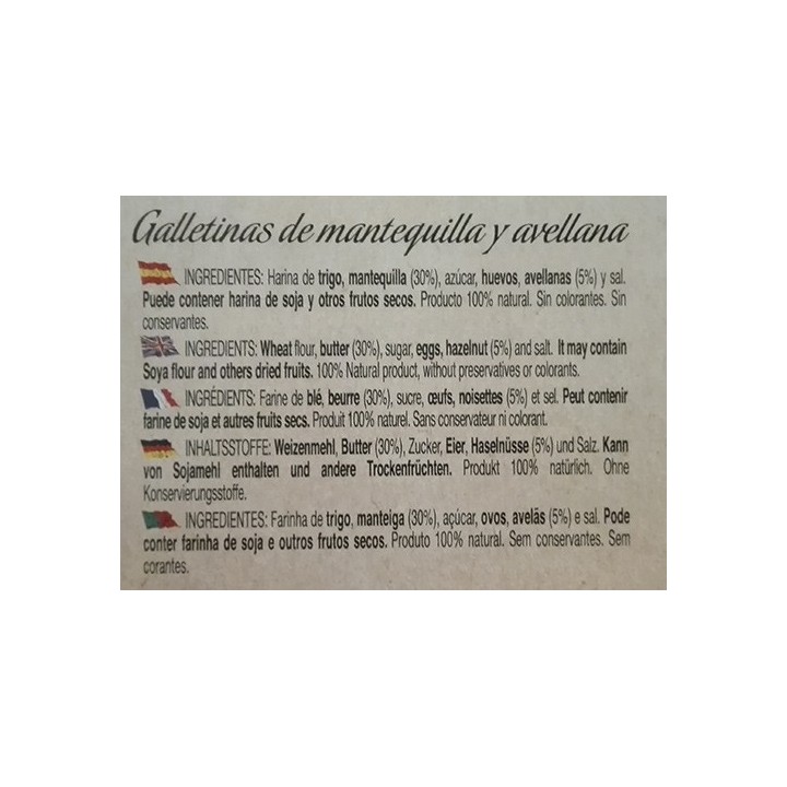 galletas de mantequilla y avellana