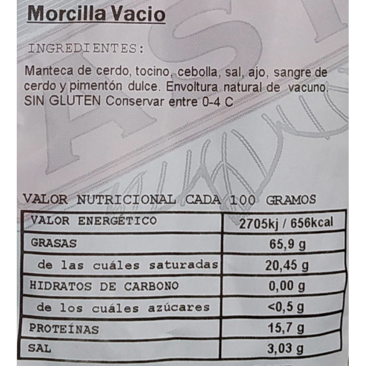 Morcilla al vacio AST pack3