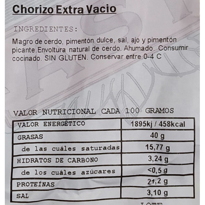 Chorizo al vacio AST pack3