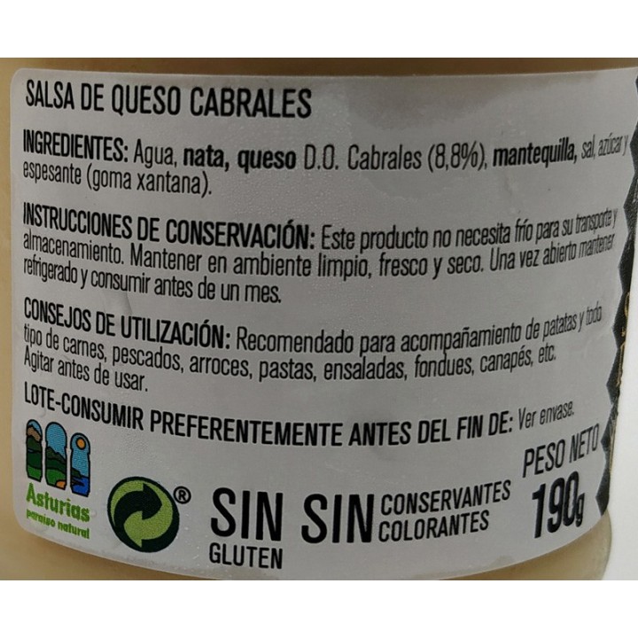 Salsas Asturianas QUESO CABRALES 190 gr